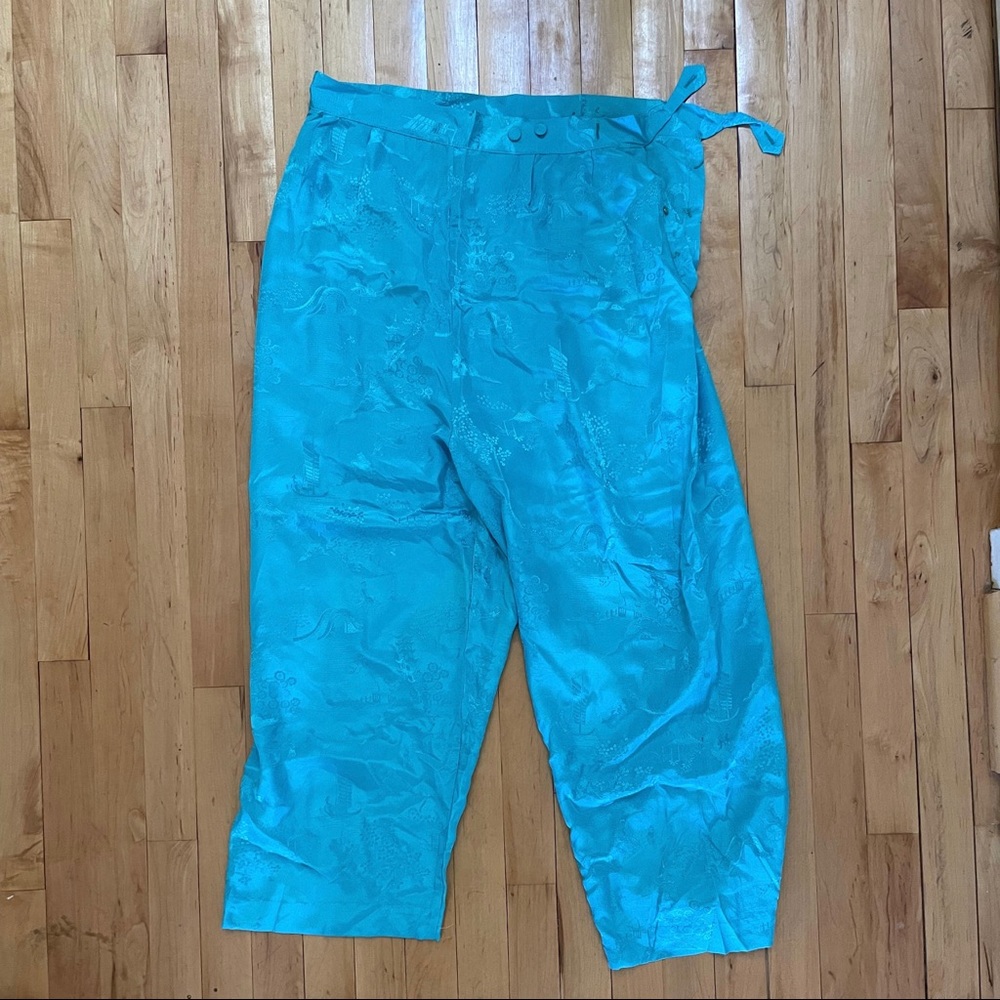Vintage 1960s silk ankle length trousers